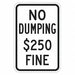Reflective No Dumping Sign 18x12in Alum