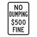 Reflective No Dumping Sign 18x12in Alum