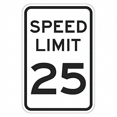 Speed Limit 25 Traffic Sign 24 x 18 