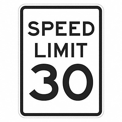 Speed Limit 30 Traffic Sign 18 x 12 