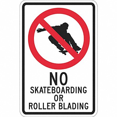 Rflctv No Skateboards Sign 18x12in Alum