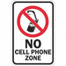Reflective No Phone Sign 18x12in Alumin