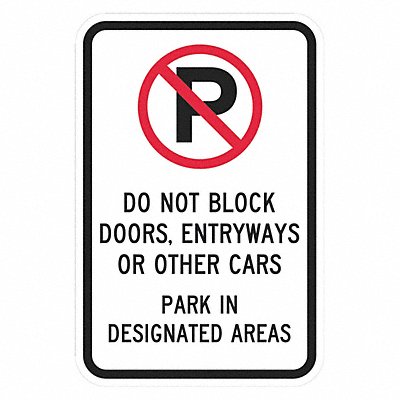 Door No Parking Sign 18 x 12 