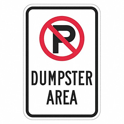 Reflective Dumpster Sign 18x12in Alumin