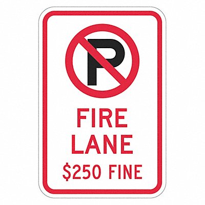 Fire Lane No Parking Sign 18 x 12 