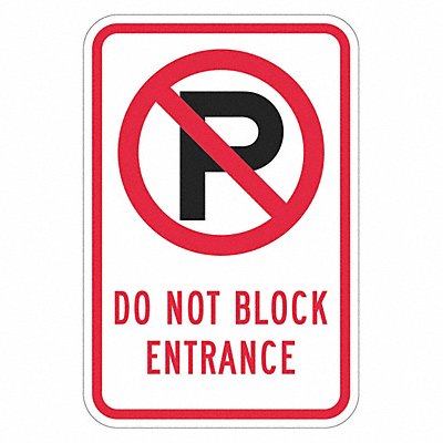 No Parking Entrance Sign 18 x 12 