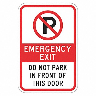 Emergency Exit Do Not Park Sign 18x12in