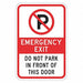 Emergency Exit Do Not Park Sign 18x12in