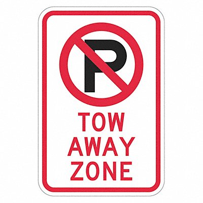 Tow Zone No Parking Sign 18 x 12 