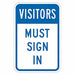 Rflctv Visitors Sign 18x12in Aluminum