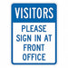 Rflctv Visitors Sign 18x12in Alum