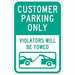 Customer Parking Sign 18 x 12 