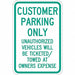 Customer Parking Sign 18 x 12 