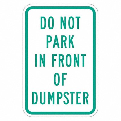 Dumpster No Parking Sign 18 x 12 