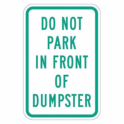 Dumpster No Parking Sign 18 x 12 