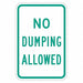 Reflective No Dumping Sign 18x12in Alum