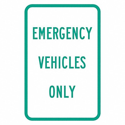 Emergency Vehicle Parking Sign 18 x 12 