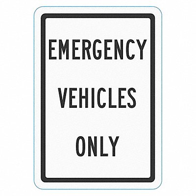 Emergency Vehicle Parking Sign 18 x 12 