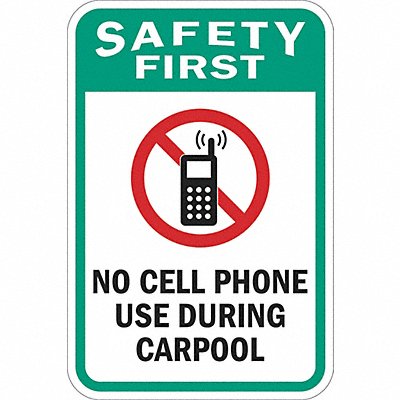 No Cell Phones Traffic Sign 18 x 12 