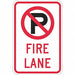 Fire Lane Parking Sign 18 x 12 