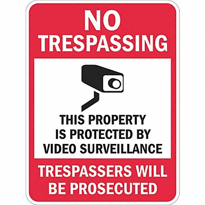 Rflctv No Trespassing Sign 18x12in Alum