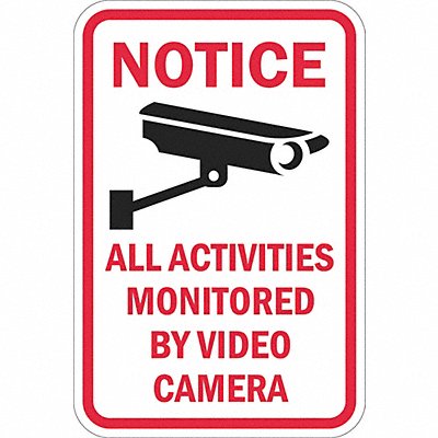 Rflctv Surveillance Notice Sign 18x12in