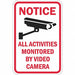 Rflctv Surveillance Notice Sign 18x12in