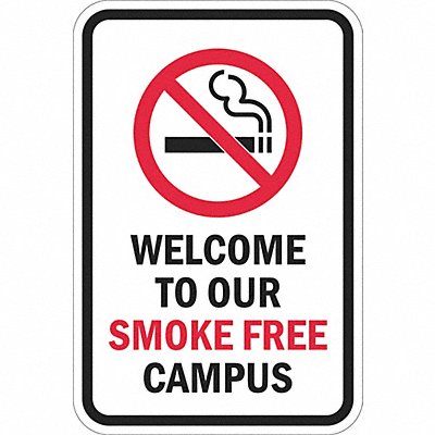 Reflective No Smoking Sign 18x12in Alum