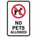 Reflective No Pets Sign 18x12in Aluminum