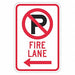 Fire Lane Parking Sign 18 x 12 