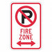 Fire Zone No Parking Sign 18 x 12 