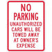 Tow Zone No Parking Sign 24 x 18 