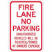 Fire Lane No Parking Sign 18 x 12 