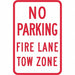 Fire Lane No Parking Sign 18 x 12 