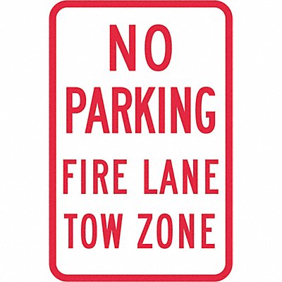 Fire Lane No Parking Sign 18 x 12 