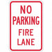 No Parking Fire Lane Sign 18 x 12 