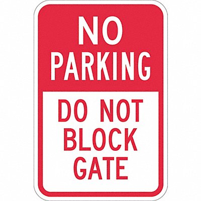 Gate No Parking Sign 18 x 12 
