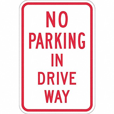 No Parking In Driveway Sign 18 x 12 