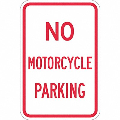 No Motorcycle Parking Sign 18 x 12 