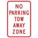 No Parking Tow Away Zone Sign 18 x 12 