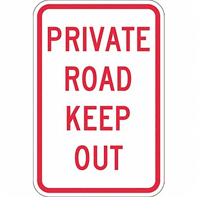 Private Road Traffic Sign 18 x 12 