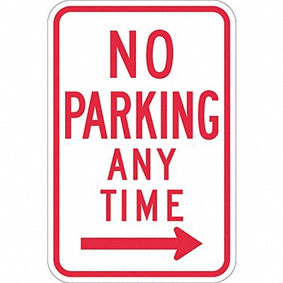 No Parking Any Time Sign 18 x 12 