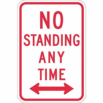 No Standing Parking Sign 18 x 12 