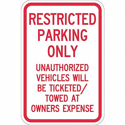 Tow Zone No Parking Sign 18 x 12 