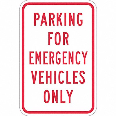 Emergency Vehicle Parking Sign 18 x 12 