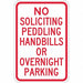 No Overnight Parking Sign 18 x 12 