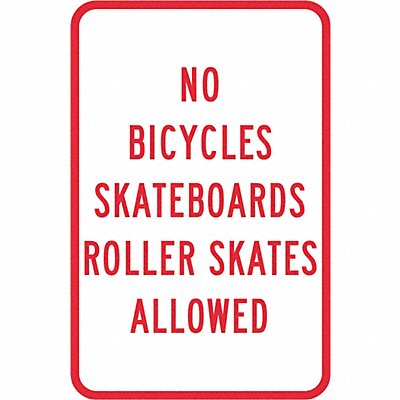 Rflctv No Skateboards Sign 18x12in Alum