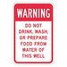 Rflctv Potable Water Warn Sign 18x12in