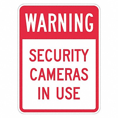 Rflctv Surveillance Warning Sign 18x12in