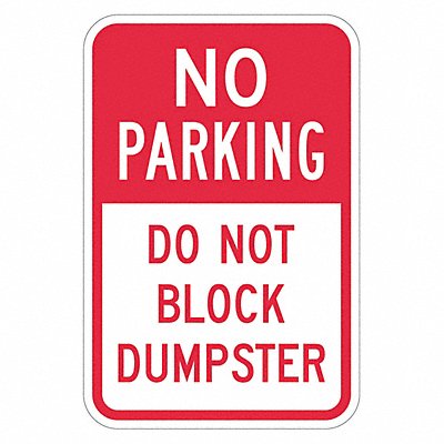 Dumpster No Parking Sign 18 x 12 